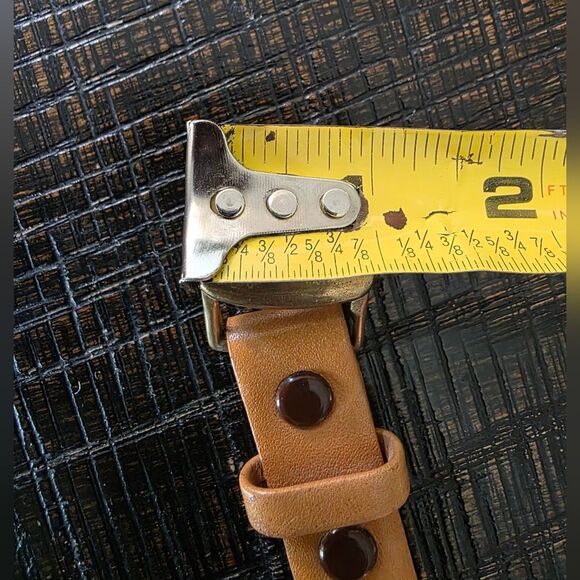 Vintage H Leather Gold Bubble Buckle Tan Belt Capsule Logo “H” Sz 8 main image 8